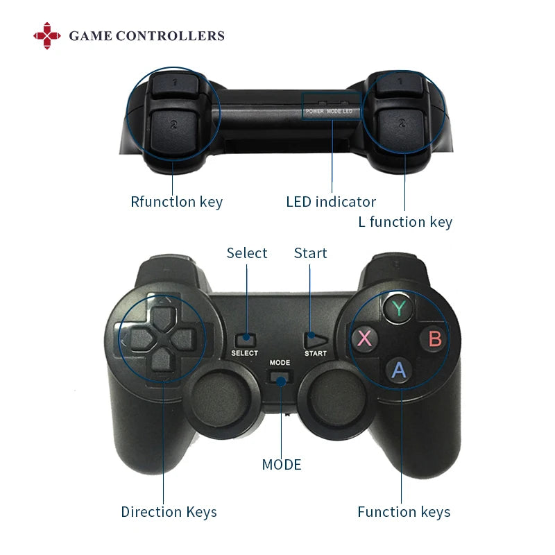 2.4G Wireless Gamepad For PSP / PC / TV Box /Android Phone Game Controller Joystick For Super Console X Pro RK2020