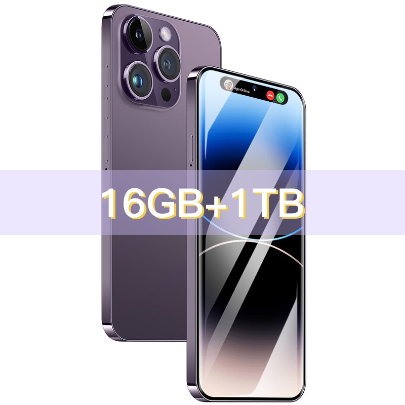 2023 New i14 pro max original cell phone smartphone phone 5g 6800mAh 16+1TB 7.3inch hd global version unlocked mobile phone