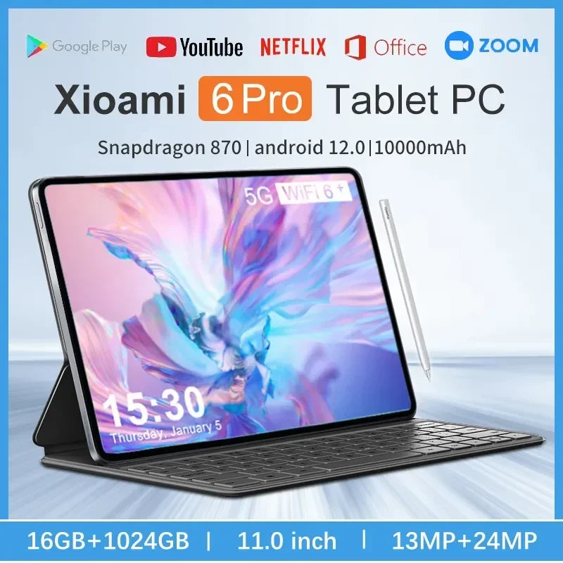 2023 New Tablet Android Mi Pad 6 Snapdragon 870 11 Inch Global Version Tablets PC 5G Dual SIM Card or WIFI Google Play Tablette