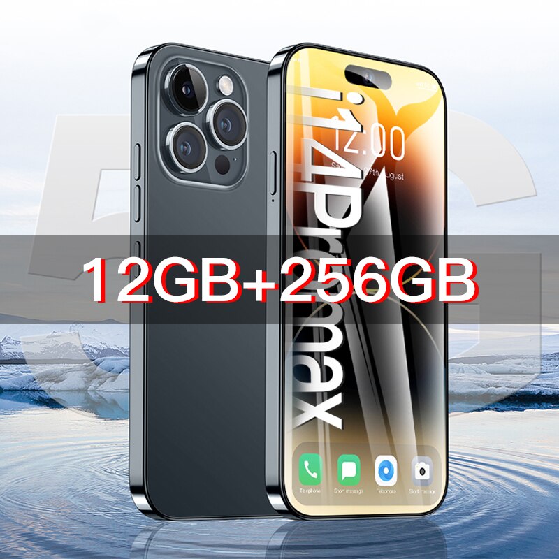 2023 New i14 pro max 7.3 inch Smartphone 16GB+1TB Cell Phone 8000mAh 4G 5G Global Version Mobile Phones Unlock