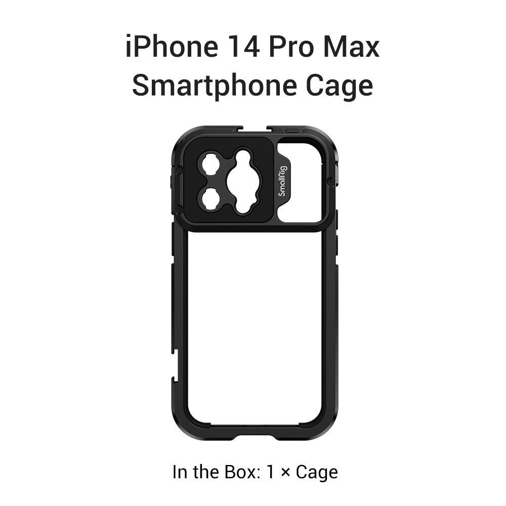 SmallRig Mobile Video Solutions for iPhone 14 Pro /14 Pro Max SmartPhone Cage for iPhone 14 Pro /14 Pro Max for Videography