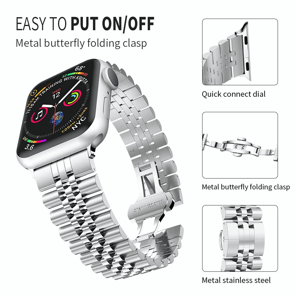 Metal Strap for Apple Watch Band 44mm 45mm 41mm 40mm 42mm 38mm Stainless Steel Wristband Correa iWatch 7 6 5 4 3 SE 8 Ultra 49mm