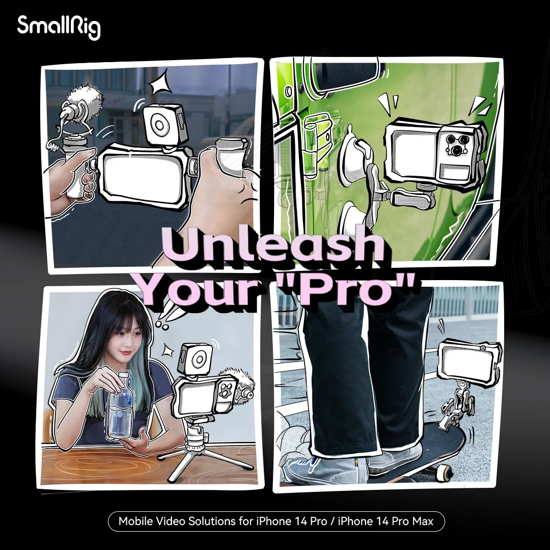 SmallRig Mobile Video Solutions for iPhone 14 Pro /14 Pro Max SmartPhone Cage for iPhone 14 Pro /14 Pro Max for Videography