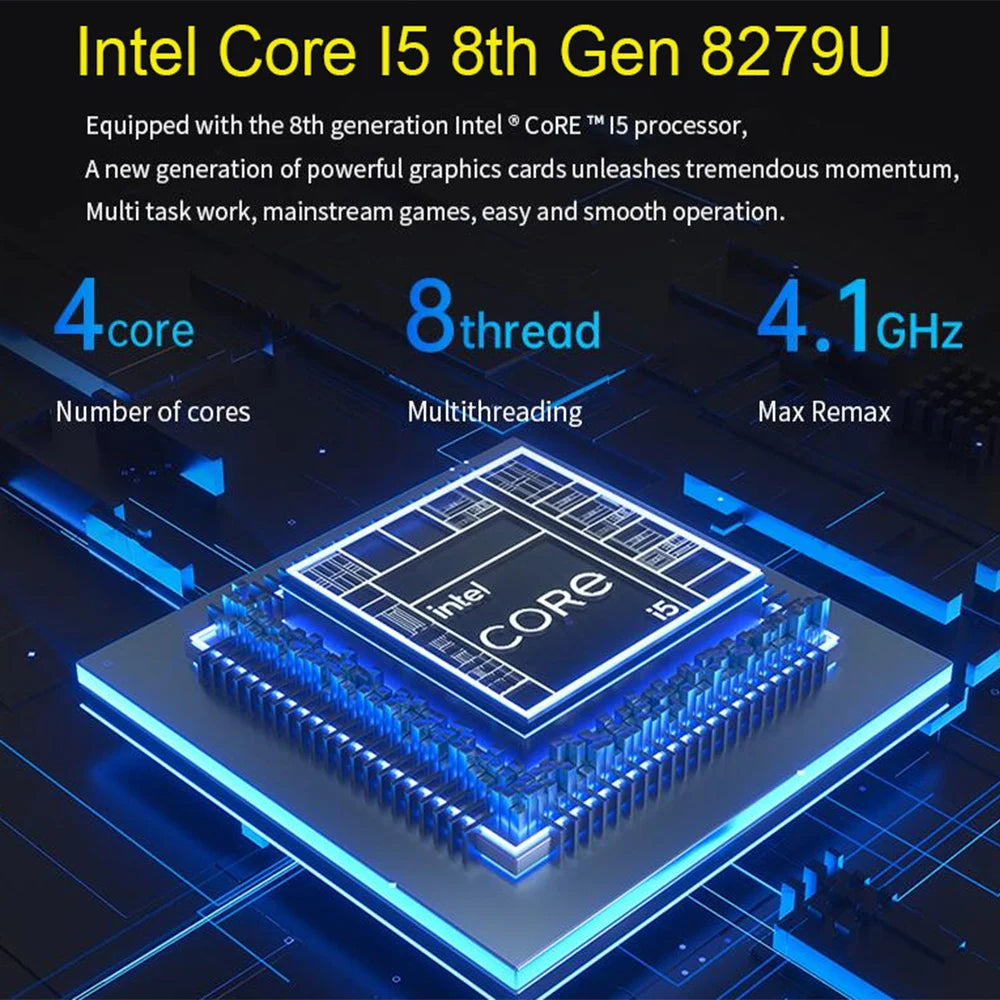 MOLOSUPER 15.6 inch Intel Core i5 8279U Laptop 16GB RAM SSD Metal Gaming Notebook PC Fingerprint Unlock Windows 11/10 Comput