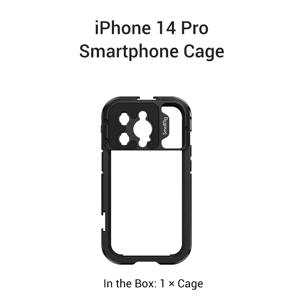 SmallRig Mobile Video Solutions for iPhone 14 Pro /14 Pro Max SmartPhone Cage for iPhone 14 Pro /14 Pro Max for Videography