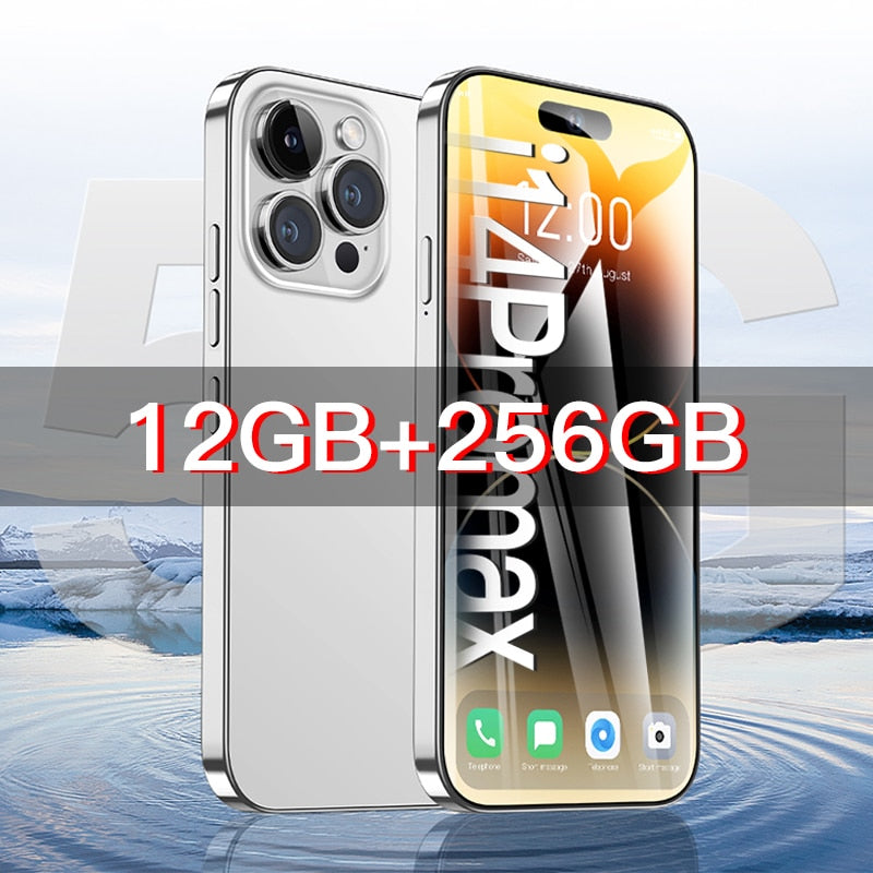 2023 New i14 pro max 7.3 inch Smartphone 16GB+1TB Cell Phone 8000mAh 4G 5G Global Version Mobile Phones Unlock
