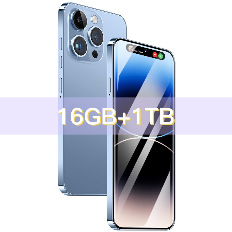 2023 New i14 pro max original cell phone smartphone phone 5g 6800mAh 16+1TB 7.3inch hd global version unlocked mobile phone
