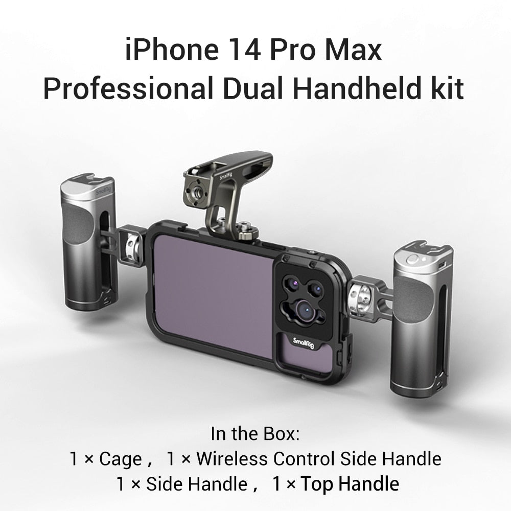SmallRig Mobile Video Solutions for iPhone 14 Pro /14 Pro Max SmartPhone Cage for iPhone 14 Pro /14 Pro Max for Videography