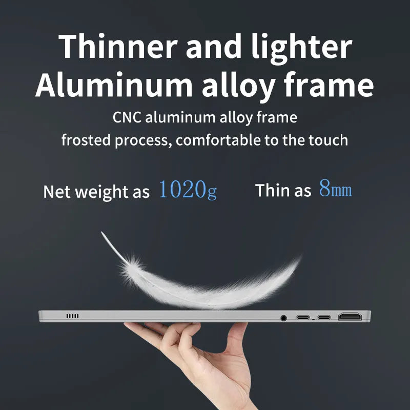 VCHANCE 15.6 Inch 1080p Portable Monitor Built-in PD Battery Touchscreen Metal Frame 100%sRGB Traveling Screen for Phone Laptop