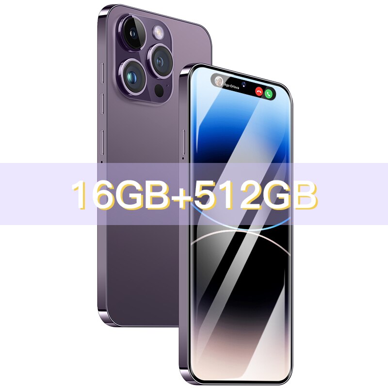 2023 New i14 pro max original cell phone smartphone phone 5g 6800mAh 16+1TB 7.3inch hd global version unlocked mobile phone
