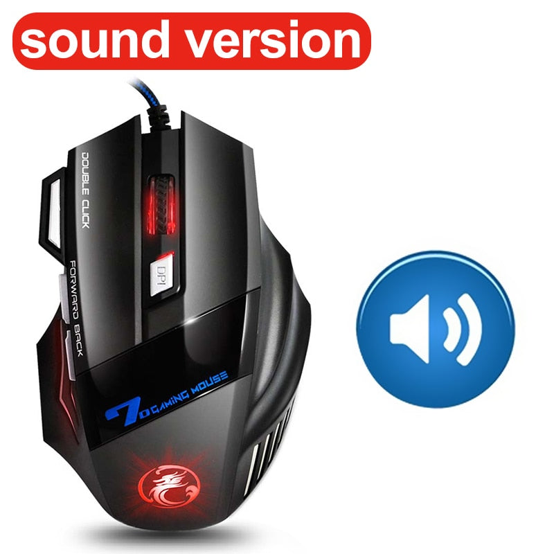Computer Mouse Gamer Ergonomic Gaming Mouse USB Wired Game Mause 5500 DPI Silent Mice With LED Backlight 7 Button For PC Laptop