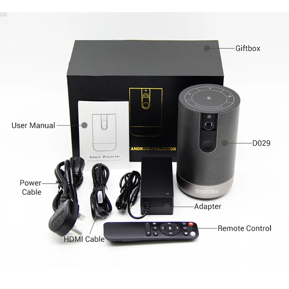 Smartldea D29 Portable 3D DLP Projector Native Full HD 1920 1080p Handheld Android  Wifi 4K Beamer Build Battery Home Proyector